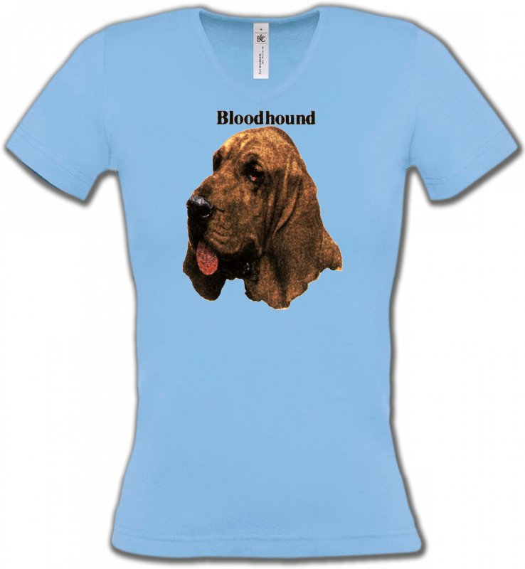 T-Shirts Col V Femmes Bloodhound Bloodhound – Saint-Hubert (A)