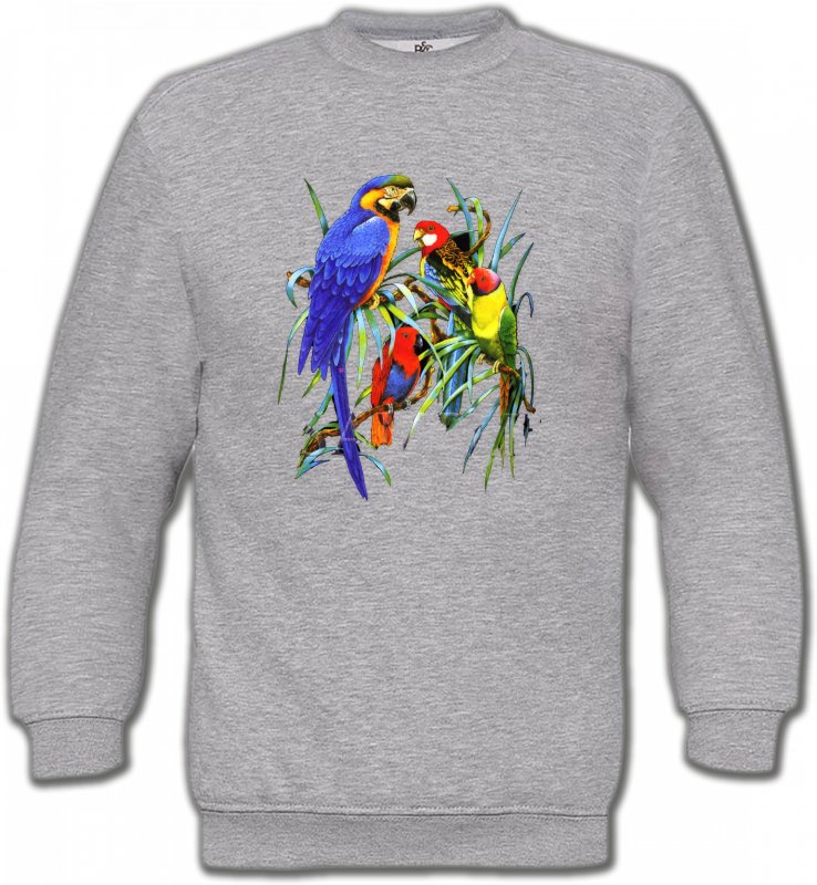 Sweatshirts Unisexe oiseaux exotiques Perroquets Ara dans un arbre (T)