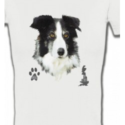 T-Shirts Races de chiens Border Collie noir et blanc (A)