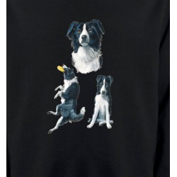Sweatshirts Races de chiens Border Collie noir et blanc (B)