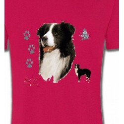 T-Shirts Races de chiens Border Collie noir et blanc (C)