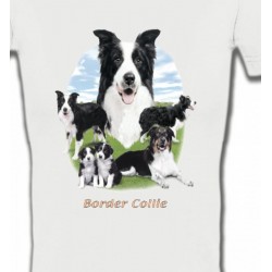 T-Shirts T-Shirts Col V Femmes Border Collie (E)