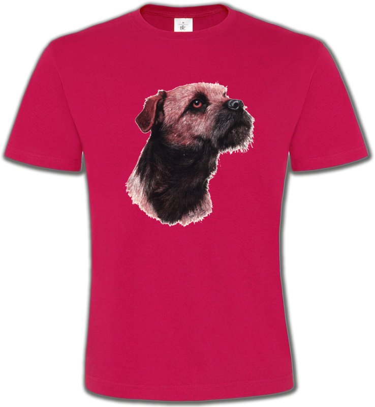 T-Shirts Col Rond Unisexe Border Collie Border Collie Terrier brun (L)