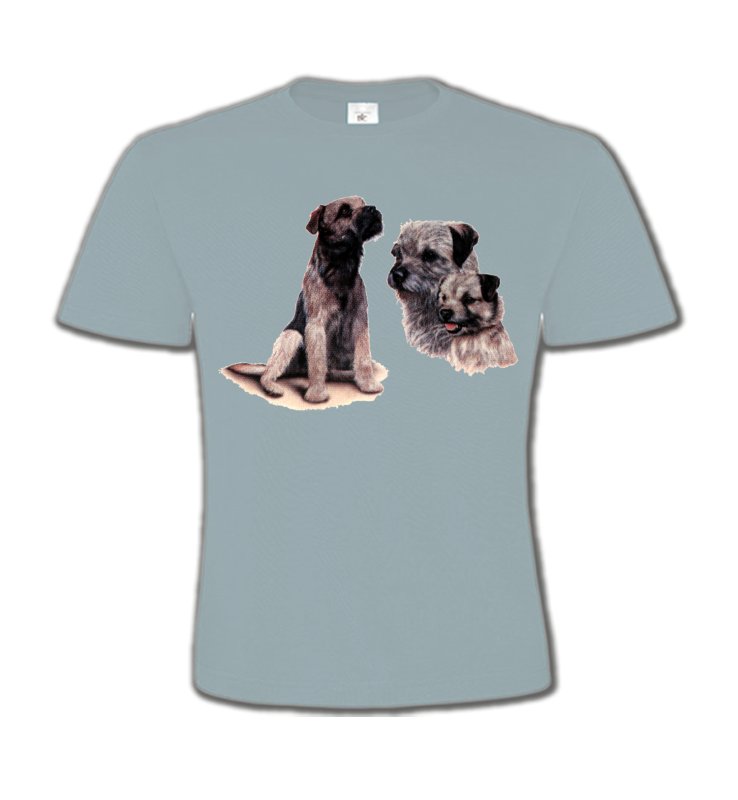 T-Shirts Col Rond Enfants Border Collie Border Collie Terrier gris (M)