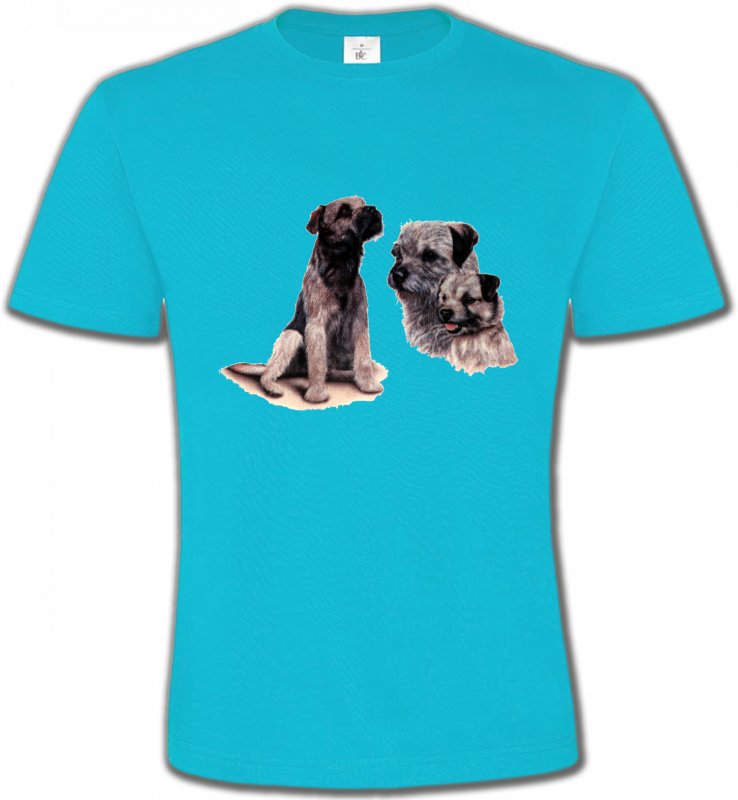 T-Shirts Col Rond Unisexe Border Collie Border Collie Terrier gris (M)