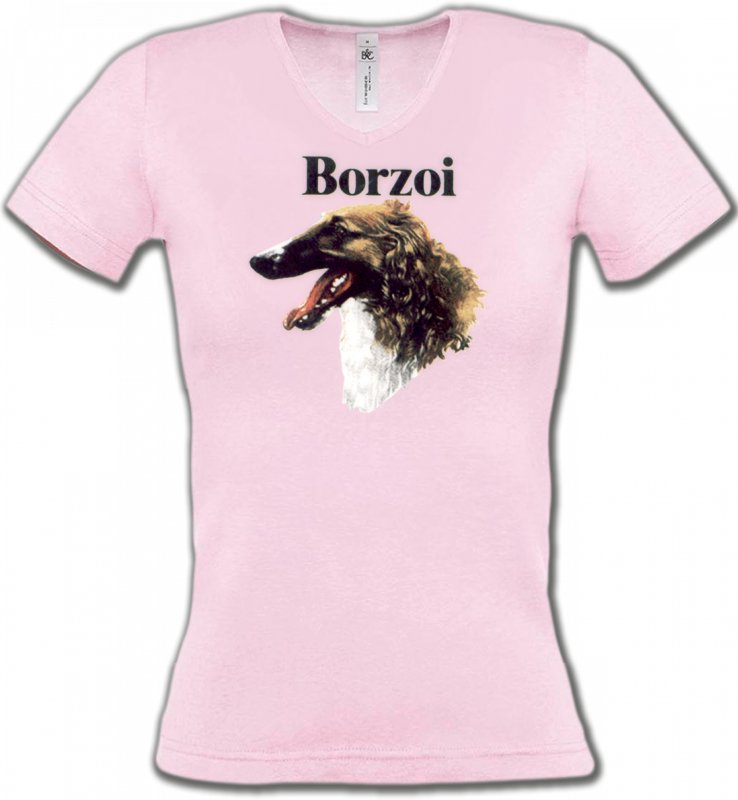 T-Shirts Col V Femmes Borzoi Borzoi (D)