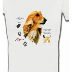 T-Shirts Races de chiens Lévrier Afghan blanc (P)