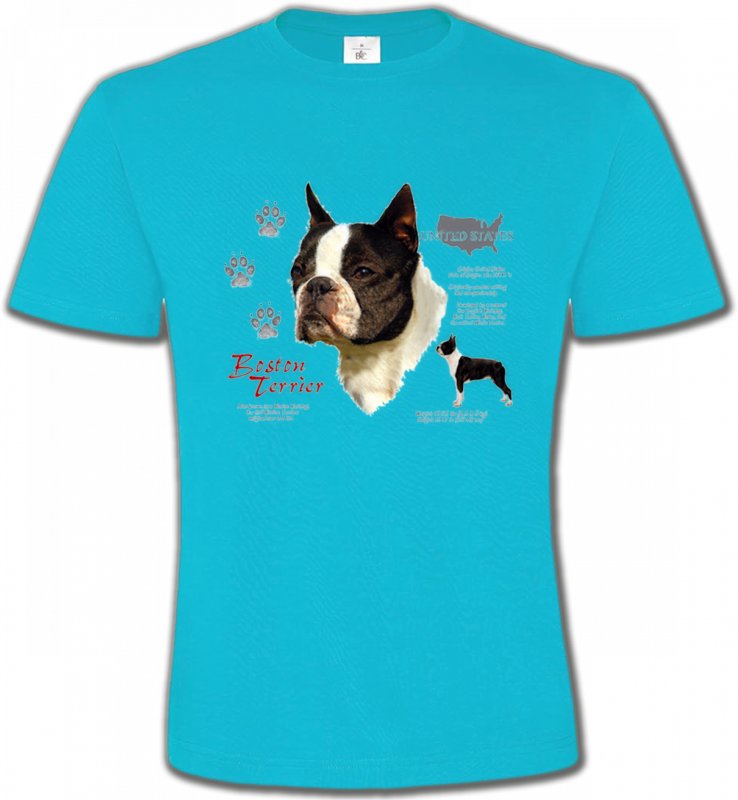 T-Shirts Col Rond Unisexe Boston Terrier Boston Terrier (A)