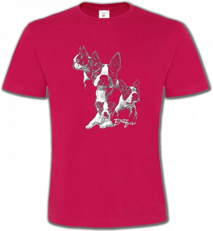 T-Shirts Col Rond Unisexe Boston Terrier Boston Terrier (B)