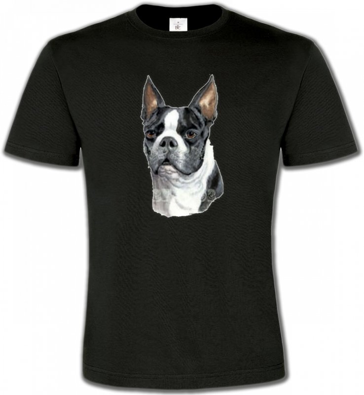 T-Shirts Col Rond Unisexe Boston Terrier Boston Terrier (D)