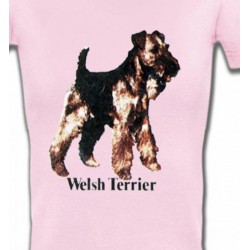 T-Shirts T-Shirts Col V Femmes Welsh Terrier (F)