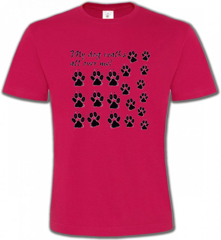 T-Shirts Col Rond Unisexe Humour/amour Pattes de chien humour