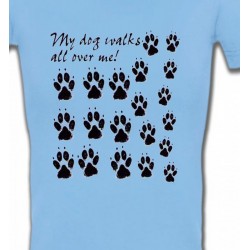 T-Shirts T-Shirts Col V Femmes Pattes de chien humour