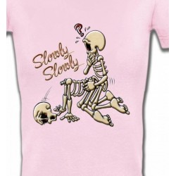 T-Shirts T-Shirts Col V Femmes Humour Squelette (T)
