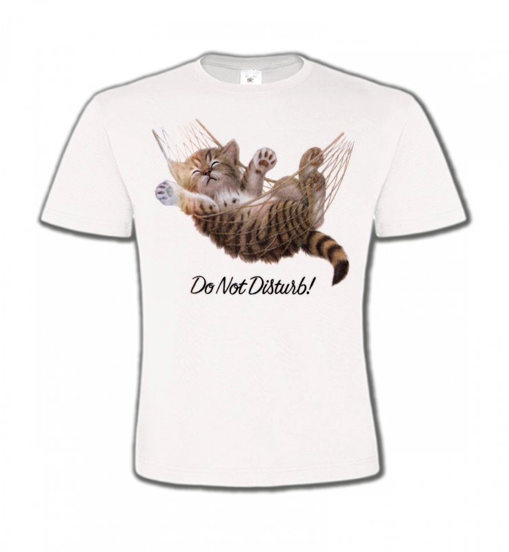 T-Shirts Col Rond Enfants Races de chats Chaton dans un hamac Do not disturb