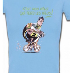 T-Shirts T-Shirts Col V Femmes Humour cycliste (L)