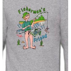 Sweatshirts Humour/amour Pêcheur heureux poisson  (Y3)