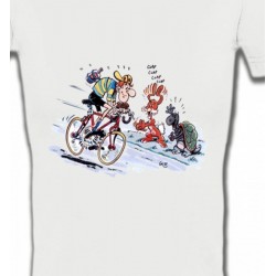 T-Shirts T-Shirts Col V Femmes Humour cycliste (W3)
