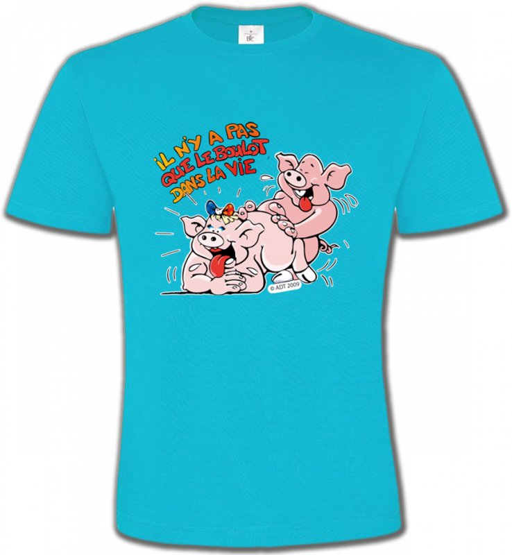 T-Shirts Col Rond Unisexe Humour/amour Humour cochon (J)