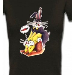 T-Shirts T-Shirts Col V Femmes lapins carotte quelle jouissance  (G2)