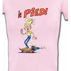 T-Shirts T-Shirts Col V Femmes Humour Skateboard (C3)