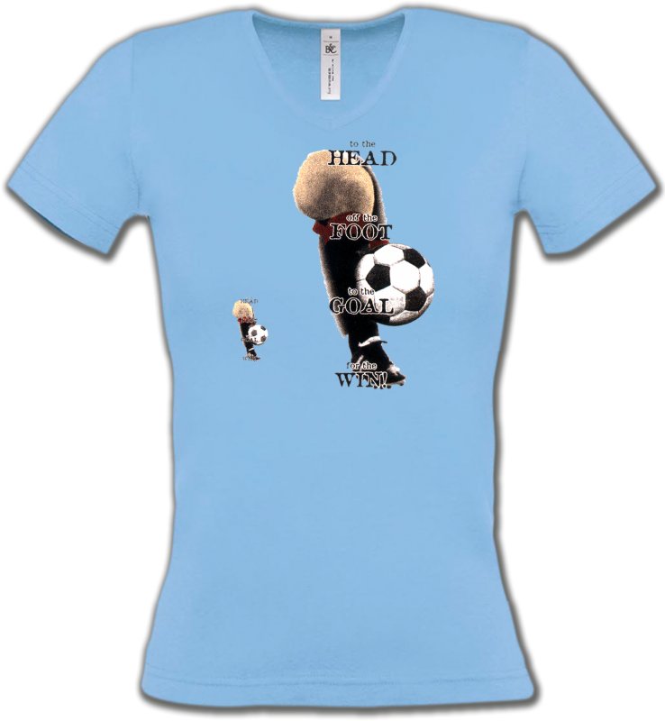 T-Shirts Col V Femmes Sports et passions Football