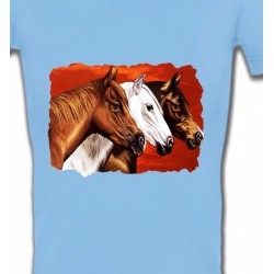 T-Shirts T-Shirts Col V Femmes Têtes de chevaux (B4)