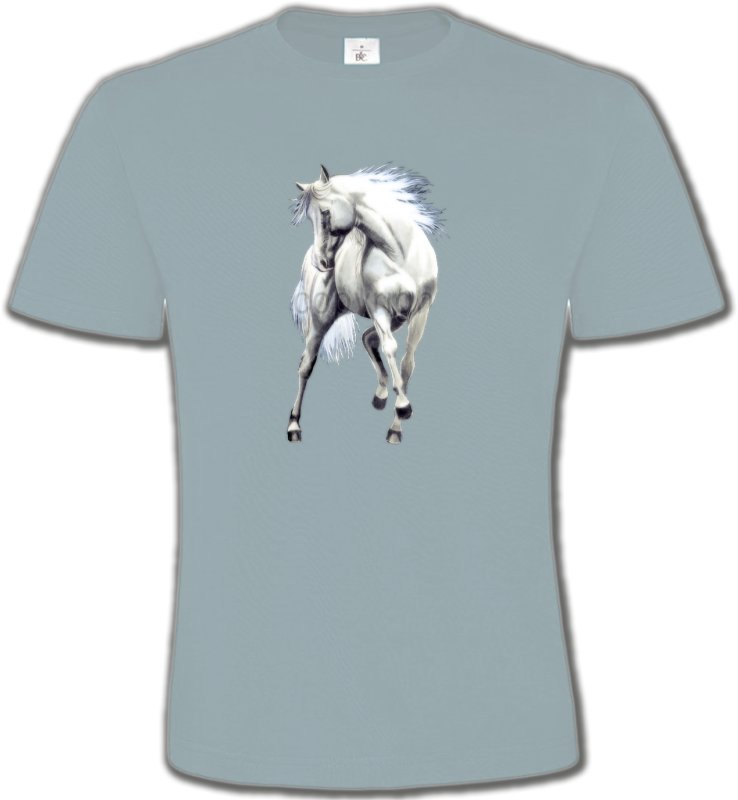 T-Shirts Col Rond Unisexe Cheval Le cheval blanc d'andalou (G2)