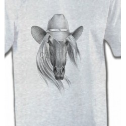 T-Shirts Cheval Tête de cheval avec chapeau (S)