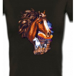 T-Shirts Cheval Canik chevaux au crépuscule sauvages (P)
