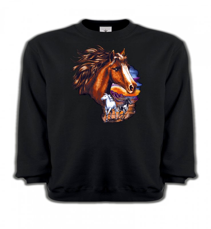 Sweatshirts Enfants Cheval Canik chevaux au crépuscule sauvages (P)
