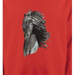 Sweatshirts Cheval Tête de cheval  Frison noir (A)