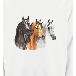 Sweatshirts Cheval Tête de chevaux pur sang  noir brun et blanc (B)
