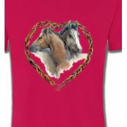 T-Shirts Cheval Coeur têtes de chevaux (I)