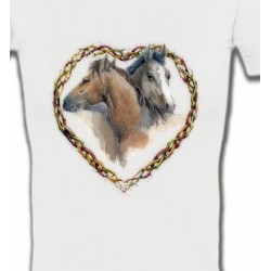 T-Shirts Cheval Coeur têtes de chevaux (I)