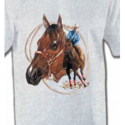 T-Shirts Cheval Cowboy et son cheval (E2)