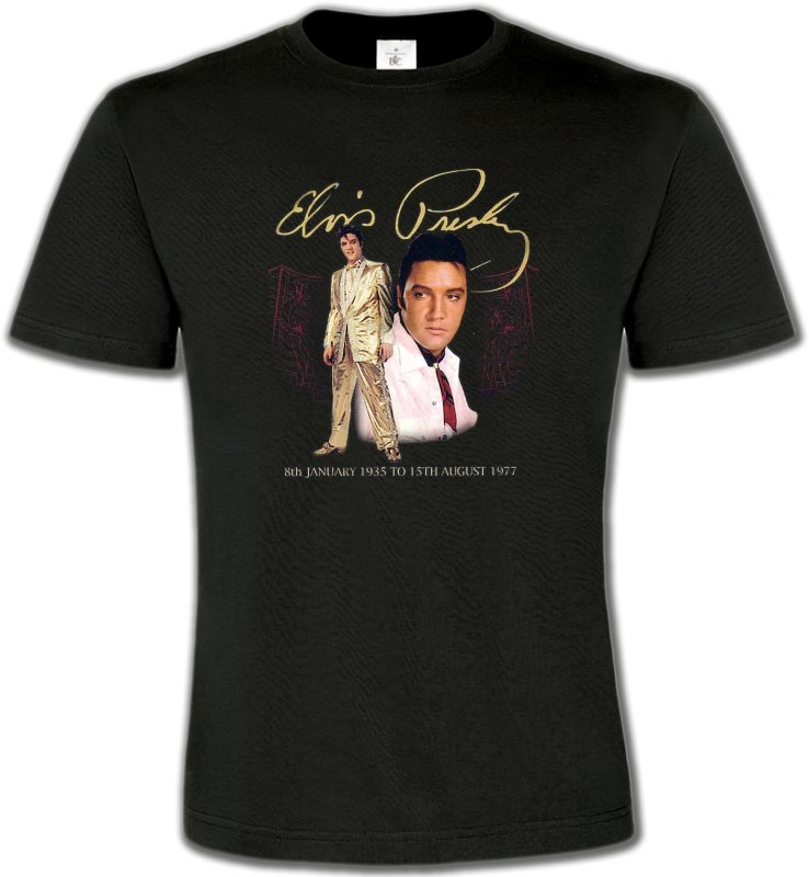 T-Shirts Col Rond Unisexe Célébrités Elvis Presley (B)