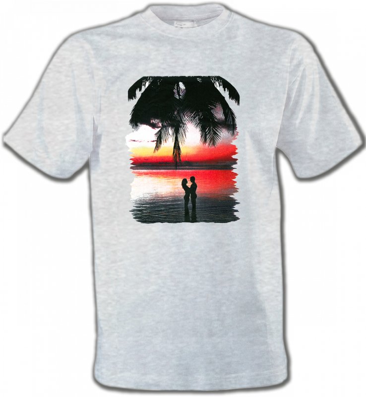 T-Shirts Col Rond Unisexe Nature et paysages Coucher de soleil