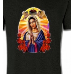 T-Shirts Politique et croyances Sainte Vierge avec roses