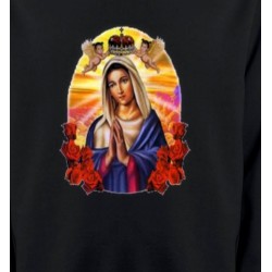 Sweatshirts Politique et croyances Sainte Vierge avec roses