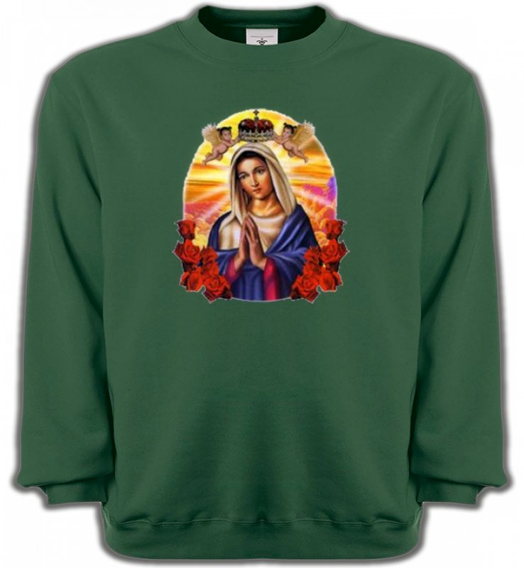 Sweatshirts Unisexe Religion Sainte Vierge avec roses