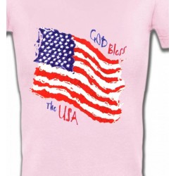 T-Shirts Politique et croyances Drapeau God bless the USA