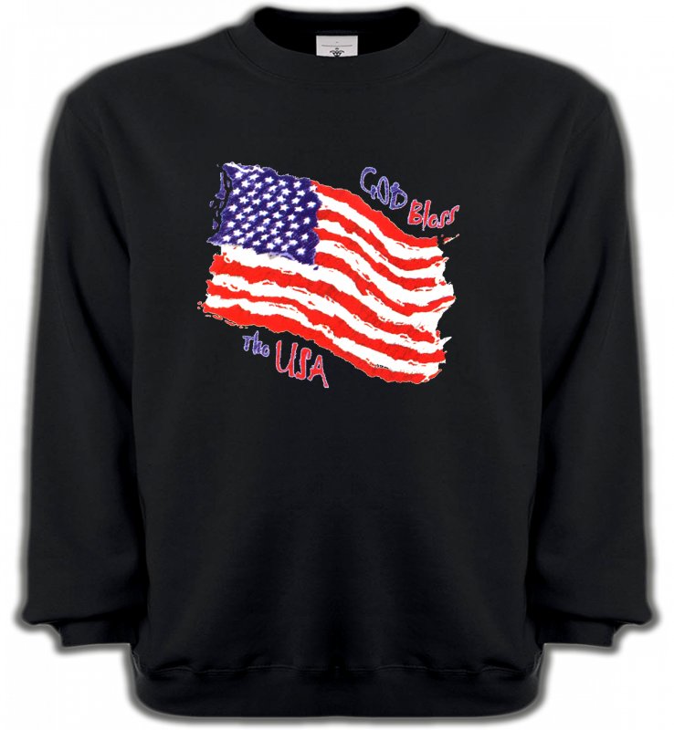 Sweatshirts Unisexe Patriotisme Drapeau God bless the USA