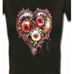 T-Shirts Fleurs/Romantique Coeur fleuri