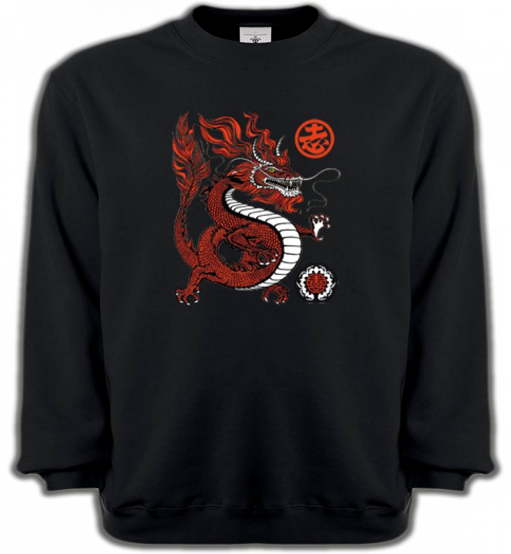Sweatshirts Unisexe Signes astrologiques Dragon rouge chinois (H2)