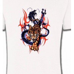T-Shirts Dragons Dragon bleu et Tigre (E4)