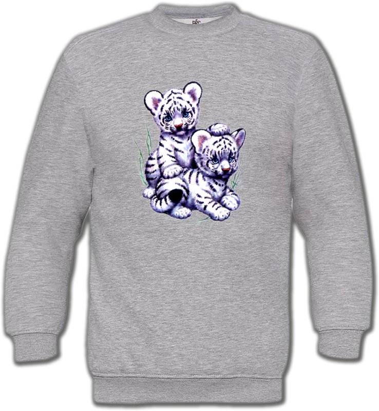 Sweatshirts Unisexe Enfants Bébés tigres blancs (I3)