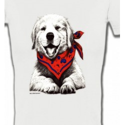 T-Shirts Races de chiens Golden Retriever Chiot Blanc (C2G)
