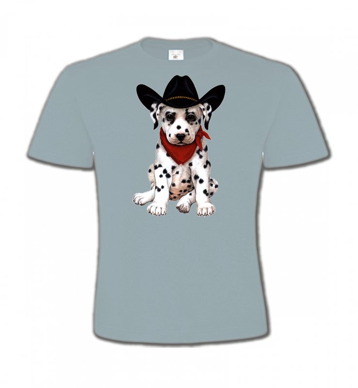 T-Shirts Col Rond Enfants Enfants Bébé Dalmatien Cow-Boy  (I)