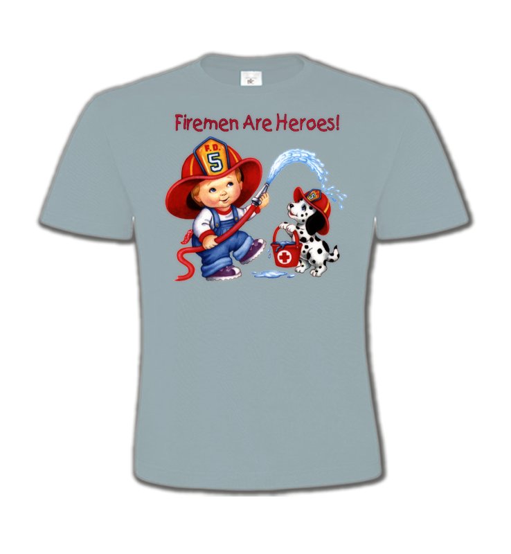 T-Shirts Col Rond Enfants Enfants Enfant pompier (F2)